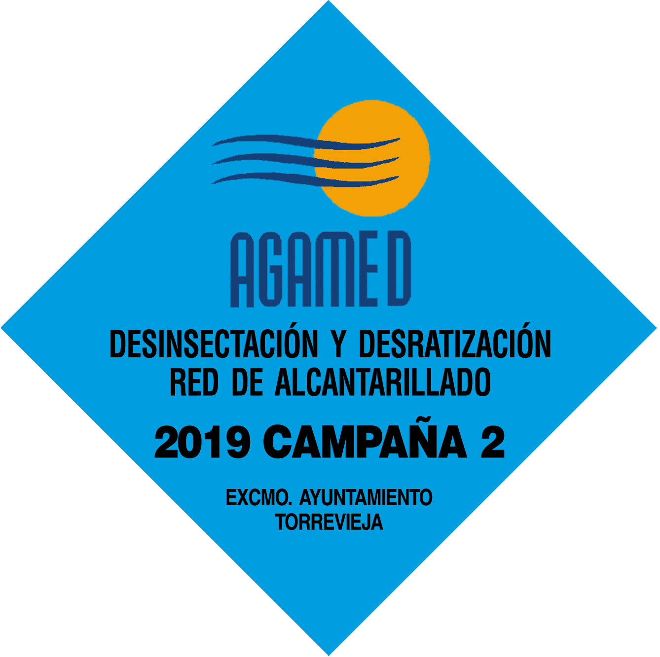 Pegatina de desinsectación y desratización realizada por Agamed